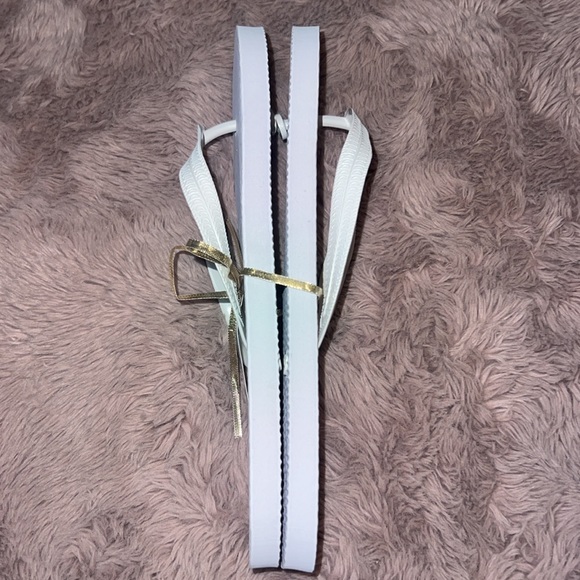 White plain flip flops sandals Dancing shoes take off heels to dance size 9-10 L - Picture 4 of 10
